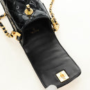 CHANEL Matelasse Chain Shoulder Bag Patent leather Black Gold CC Auth 184272V-8