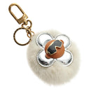 LOUIS VUITTON Porte Cles Snow Vivienne Charm Fur White Gold M00554 Auth 184274SM-1