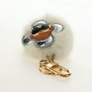 LOUIS VUITTON Porte Cles Snow Vivienne Charm Fur White Gold M00554 Auth 184274SM-10