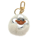 LOUIS VUITTON Porte Cles Snow Vivienne Charm Fur White Gold M00554 Auth 184274SM-2