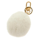 LOUIS VUITTON Porte Cles Snow Vivienne Charm Fur White Gold M00554 Auth 184274SM-5