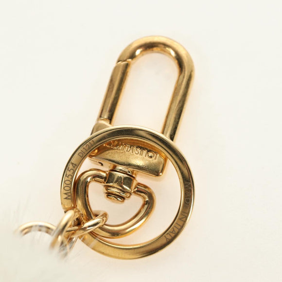 LOUIS VUITTON Porte Cles Snow Vivienne Charm Fur White Gold M00554 Auth 184274SM