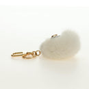 LOUIS VUITTON Porte Cles Snow Vivienne Charm Fur White Gold M00554 Auth 184274SM-7