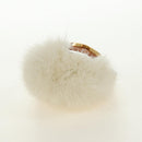 LOUIS VUITTON Porte Cles Snow Vivienne Charm Fur White Gold M00554 Auth 184274SM-9