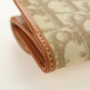 Christian Dior Trotter Canvas Romantic Coin Purse PVC Beige Silver Auth 184275SM-16