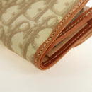 Christian Dior Trotter Canvas Romantic Coin Purse PVC Beige Silver Auth 184275SM-17