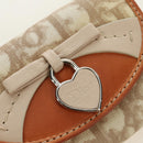 Christian Dior Trotter Canvas Romantic Coin Purse PVC Beige Silver Auth 184275SM-18