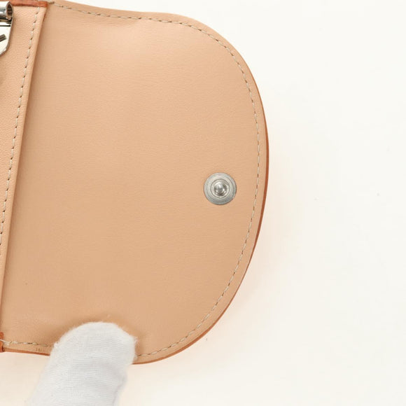 Christian Dior Trotter Canvas Romantic Coin Purse PVC Beige Silver Auth 184275SM