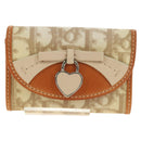 Christian Dior Trotter Canvas Romantic Coin Purse PVC Beige Silver Auth 184275SM-13