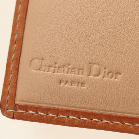 Christian Dior Trotter Canvas Romantic Coin Purse PVC Beige Silver Auth 184275SM