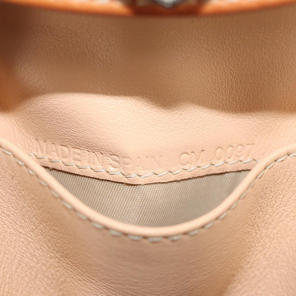 Christian Dior Trotter Canvas Romantic Coin Purse PVC Beige Silver Auth 184275SM