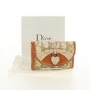 Christian Dior Trotter Canvas Romantic Coin Purse PVC Beige Silver Auth 184275SM-12