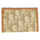 Christian Dior Trotter Canvas Romantic Coin Purse PVC Beige Silver Auth 184275SM-2