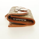 Christian Dior Trotter Canvas Romantic Coin Purse PVC Beige Silver Auth 184275SM-3