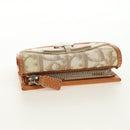 Christian Dior Trotter Canvas Romantic Coin Purse PVC Beige Silver Auth 184275SM-5