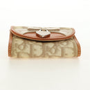Christian Dior Trotter Canvas Romantic Coin Purse PVC Beige Silver Auth 184275SM-6