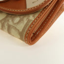 Christian Dior Trotter Canvas Romantic Coin Purse PVC Beige Silver Auth 184275SM-15