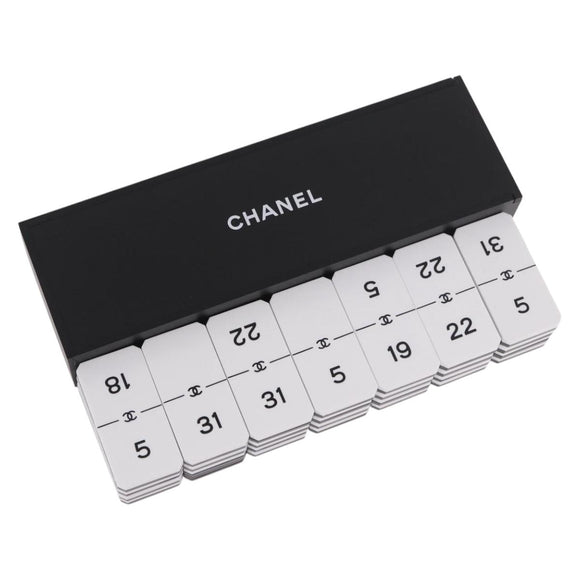 CHANEL Domino plastic Black CC Auth 184280M