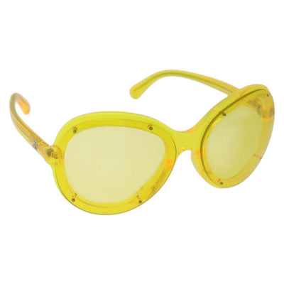 CHANEL Sunglasses Plastic Yellow CC Auth 184281M