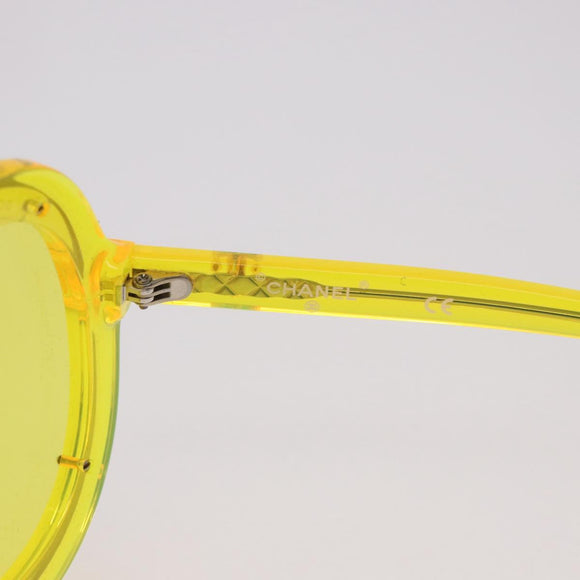 CHANEL Sunglasses Plastic Yellow CC Auth 184281M