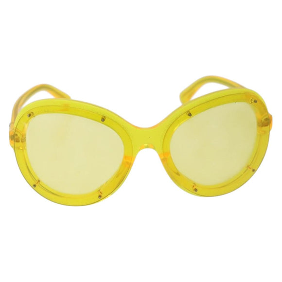 CHANEL Sunglasses Plastic Yellow CC Auth 184281M