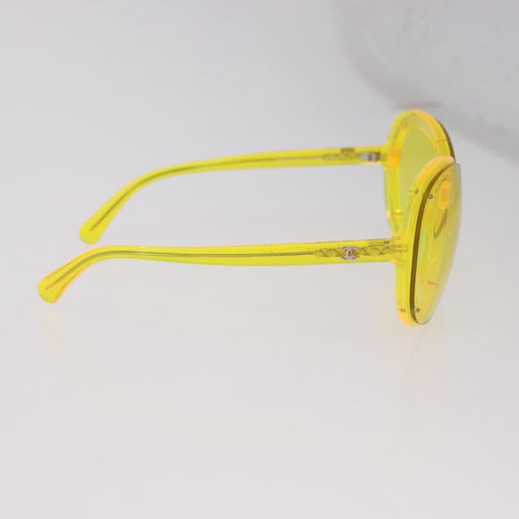 CHANEL Sunglasses Plastic Yellow CC Auth 184281M