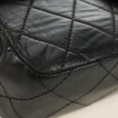 CHANEL Matelasse 25 Chain Shoulder Bag Lamb Skin Black Silver CC Auth 184284V-10