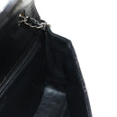 CHANEL Matelasse 25 Chain Shoulder Bag Lamb Skin Black Silver CC Auth 184284V-20
