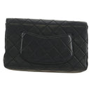 CHANEL Matelasse 25 Chain Shoulder Bag Lamb Skin Black Silver CC Auth 184284V-3
