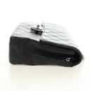 CHANEL Matelasse 25 Chain Shoulder Bag Lamb Skin Black Silver CC Auth 184284V-5