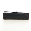 CHANEL Matelasse 25 Chain Shoulder Bag Lamb Skin Black Silver CC Auth 184284V-9