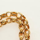 CHANEL Chain V Stitch Shoulder Bag Canvas Green Gold CC Auth 184285SM-10