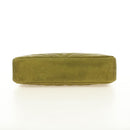 CHANEL Chain V Stitch Shoulder Bag Canvas Green Gold CC Auth 184285SM-11