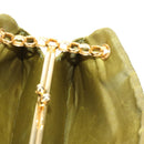 CHANEL Chain V Stitch Shoulder Bag Canvas Green Gold CC Auth 184285SM-18
