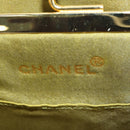 CHANEL Chain V Stitch Shoulder Bag Canvas Green Gold CC Auth 184285SM-23