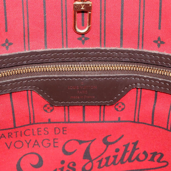 LOUIS VUITTON Damier Ebene Neverfull MM Tote Bag N51105 LV Auth 184292A