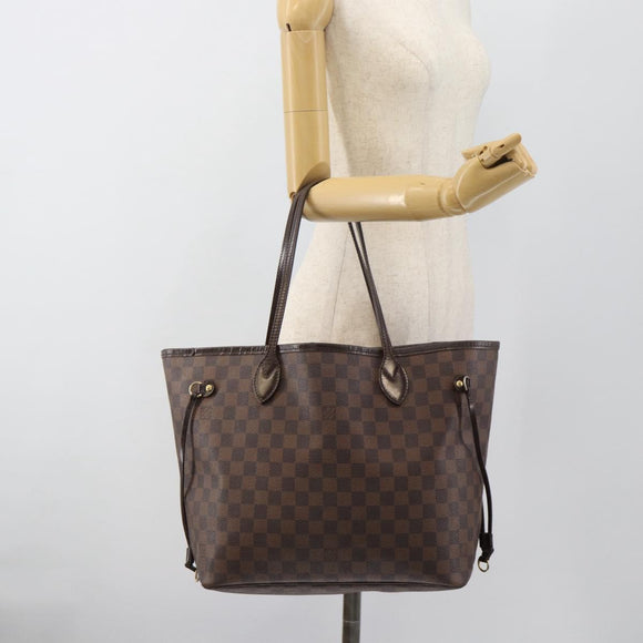 LOUIS VUITTON Damier Ebene Neverfull MM Tote Bag N51105 LV Auth 184292A