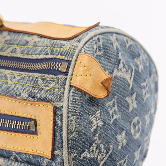 LOUIS VUITTON Monogram Denim Neo Speedy Hand Bag Blue M95019 LV Auth 184295A