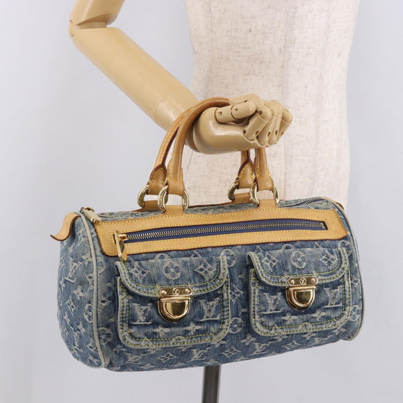 LOUIS VUITTON Monogram Denim Neo Speedy Hand Bag Blue M95019 LV Auth 184295A