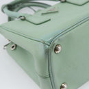 PRADA Galleria Handtasche Saffiano-Leder 2-Wege Limettengrün Silber Auth 184301A-13