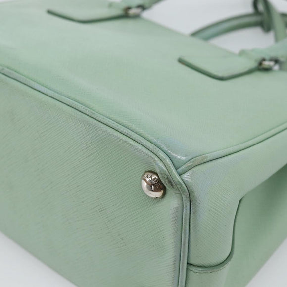 PRADA Galleria Handtasche Saffiano-Leder 2-Wege Limettengrün Silber Auth 184301A