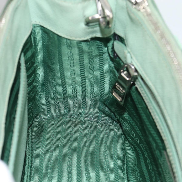 PRADA Galleria Handtasche Saffiano-Leder 2-Wege Limettengrün Silber Auth 184301A