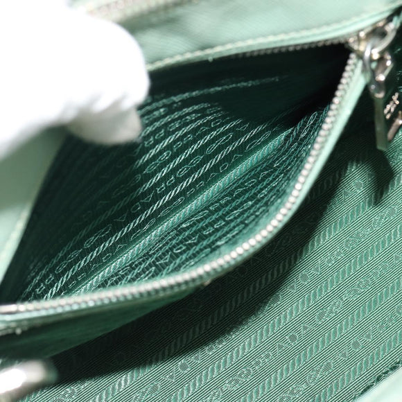 PRADA Galleria Handtasche Saffiano-Leder 2-Wege Limettengrün Silber Auth 184301A