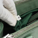 PRADA Galleria Handtasche Saffiano-Leder 2-Wege Limettengrün Silber Auth 184301A-29