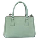 PRADA Galleria Handtasche Saffiano-Leder 2-Wege Limettengrün Silber Auth 184301A-3