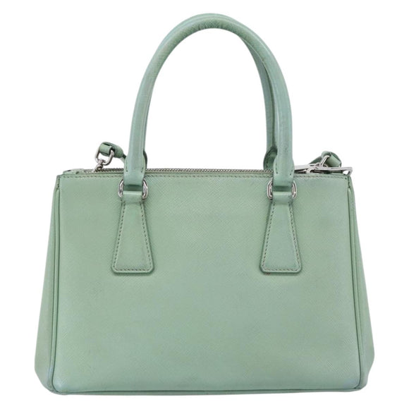 PRADA Galleria Handtasche Saffiano-Leder 2-Wege Limettengrün Silber Auth 184301A
