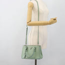 PRADA Galleria Handtasche Saffiano-Leder 2-Wege Limettengrün Silber Auth 184301A-30