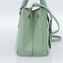 PRADA Galleria Handtasche Saffiano-Leder 2-Wege Limettengrün Silber Auth 184301A-4