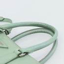 PRADA Galleria Handtasche Saffiano-Leder 2-Wege Limettengrün Silber Auth 184301A-8