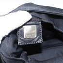 FENDI Mamma Baguette Shoulder Bag Cotton Jersey Black Silver Auth 184302-17